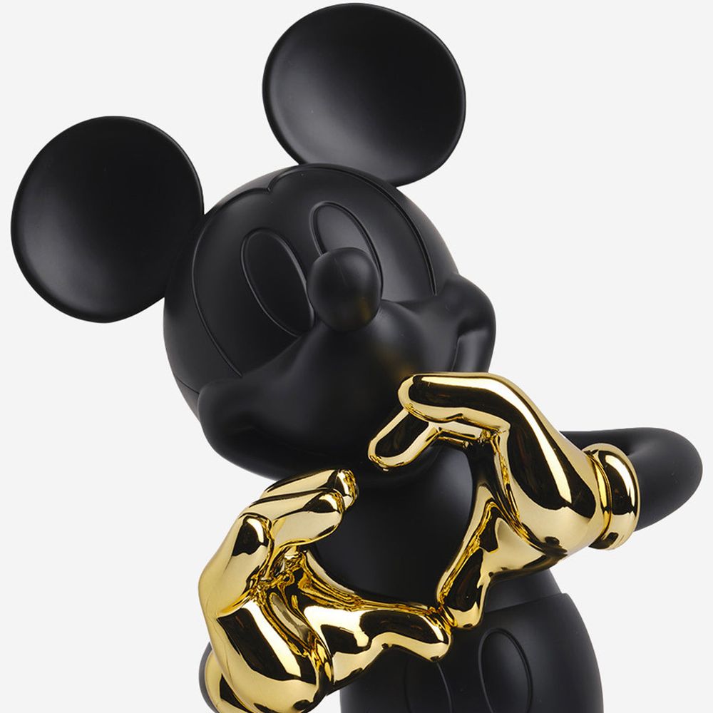 Leblon Delienne - Mickey Mouse With Love 12" Kelly Hoppen Figurine - Black & Gold - Collectibles