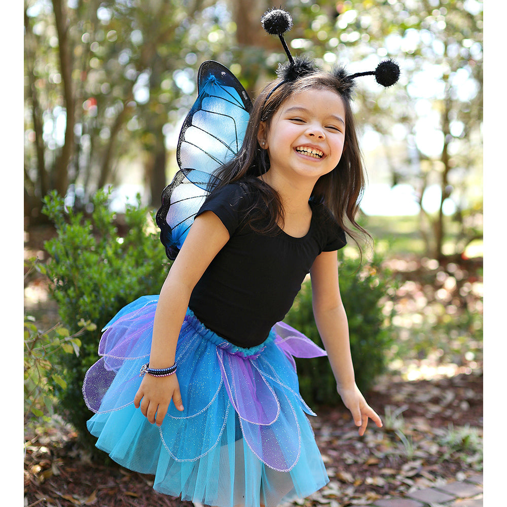 Great Pretenders - Midnight Butterfly Tutu With Wings & Headband - Size 4-6 Years - Dress up