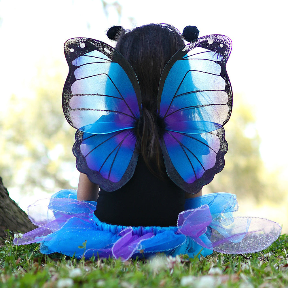 Great Pretenders - Midnight Butterfly Tutu With Wings & Headband - Size 4-6 Years - Dress up