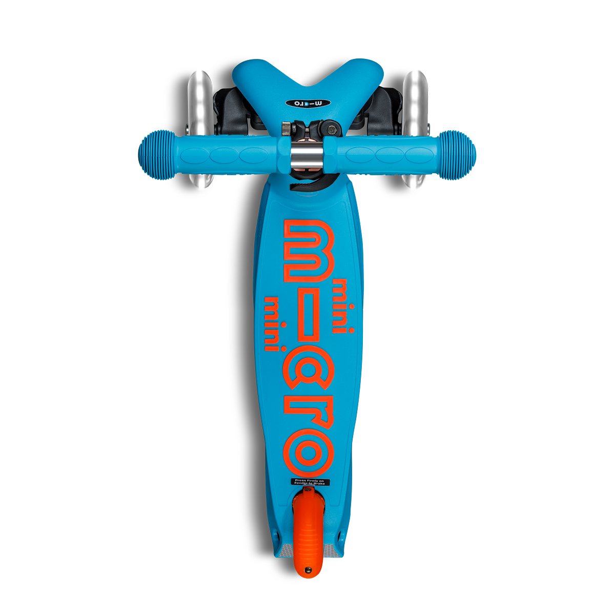 Micro Kickboard - Mini Deluxe Foldable LED Scooter - Neon Sunset Orange/Aqua - Outdoor