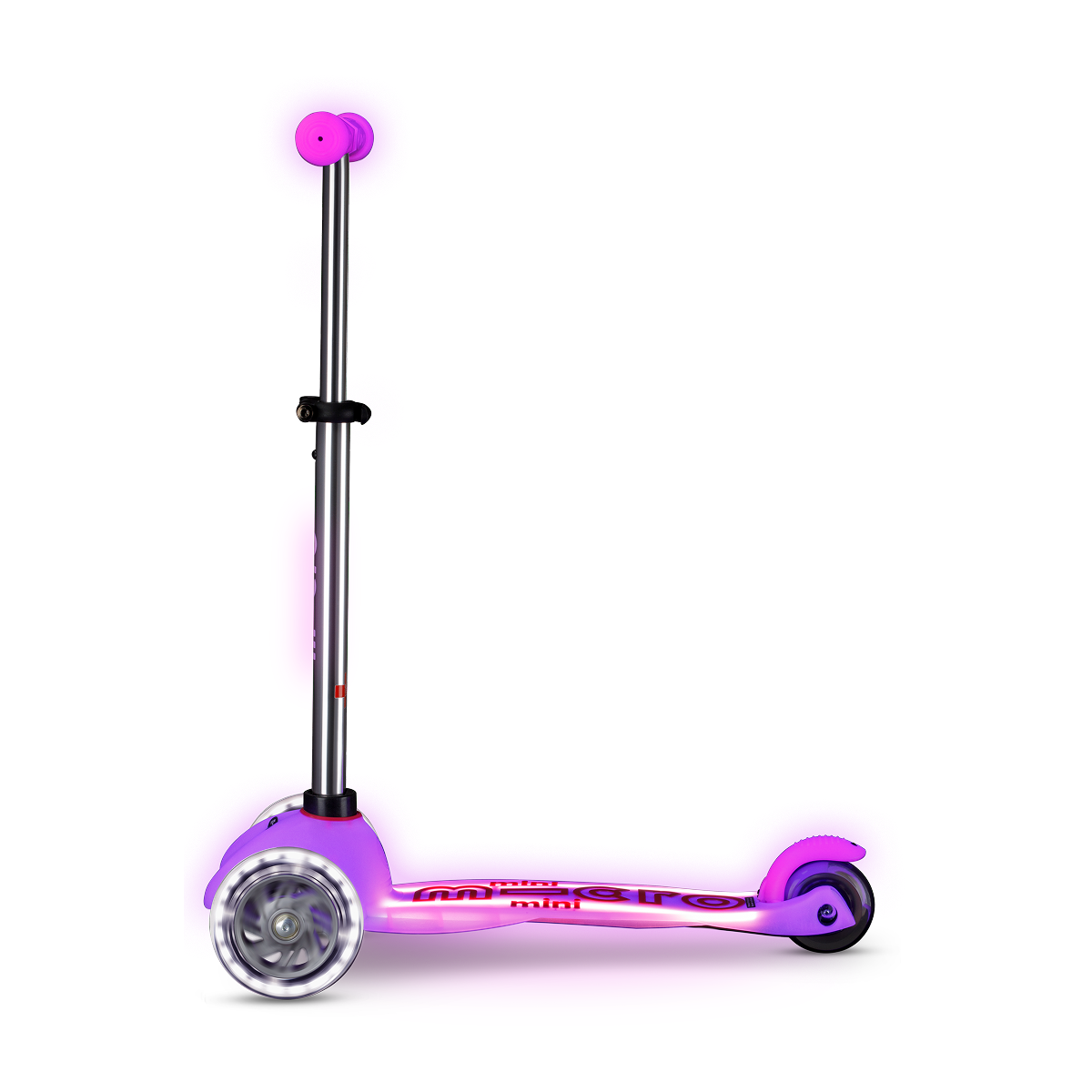Micro Kickboard - Mini Deluxe Glow LED Plus Scooter - Frosty Pink - Outdoor