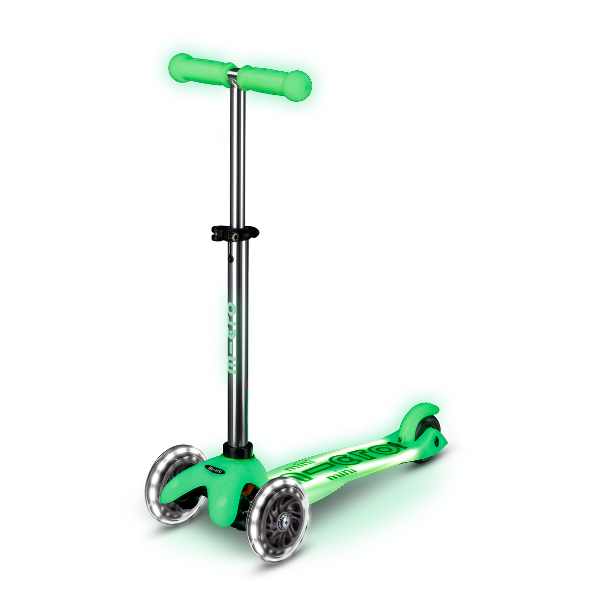 Micro Kickboard - Mini Deluxe Glow LED Plus Scooter - Icy Lime - Outdoor