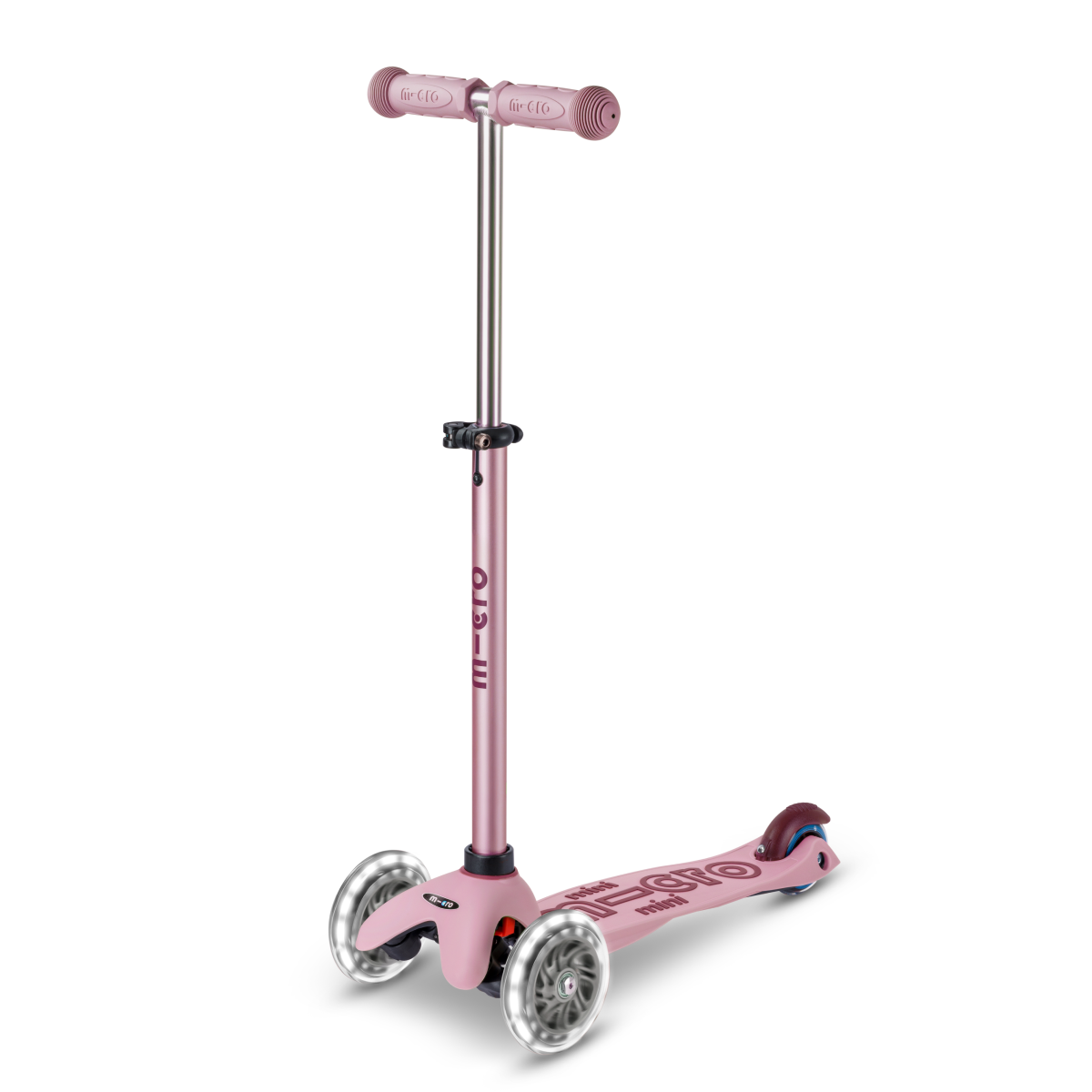 Micro Kickboard - Mini Deluxe Rock & Go LED Scooter - Dusty Rose - Outdoor