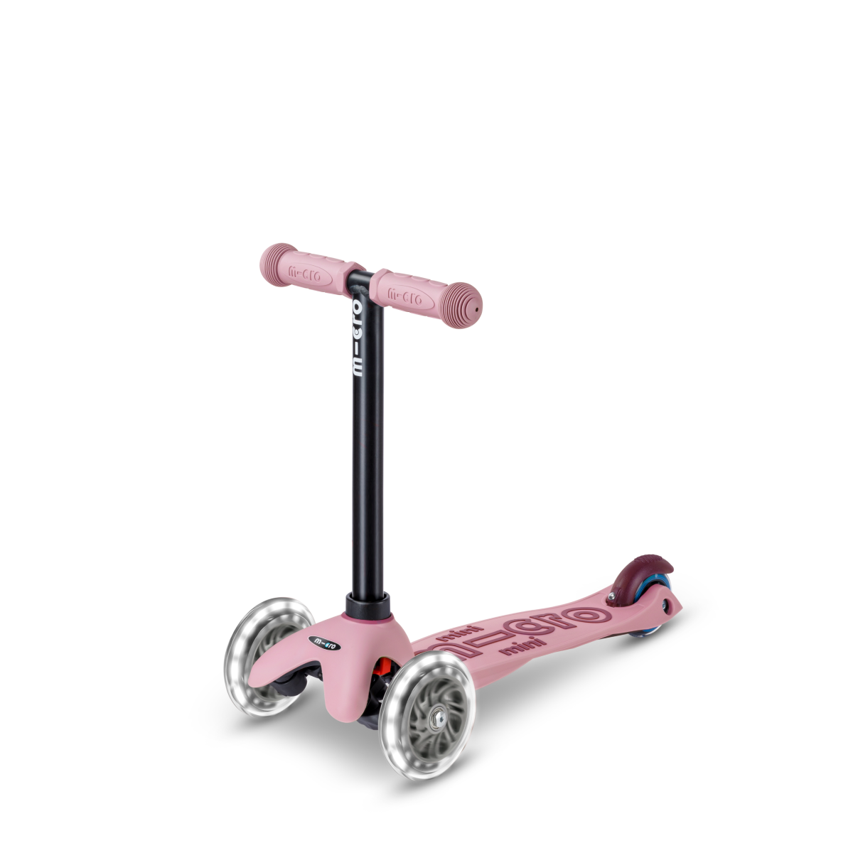 Micro Kickboard - Mini Deluxe Rock & Go LED Scooter - Dusty Rose - Outdoor