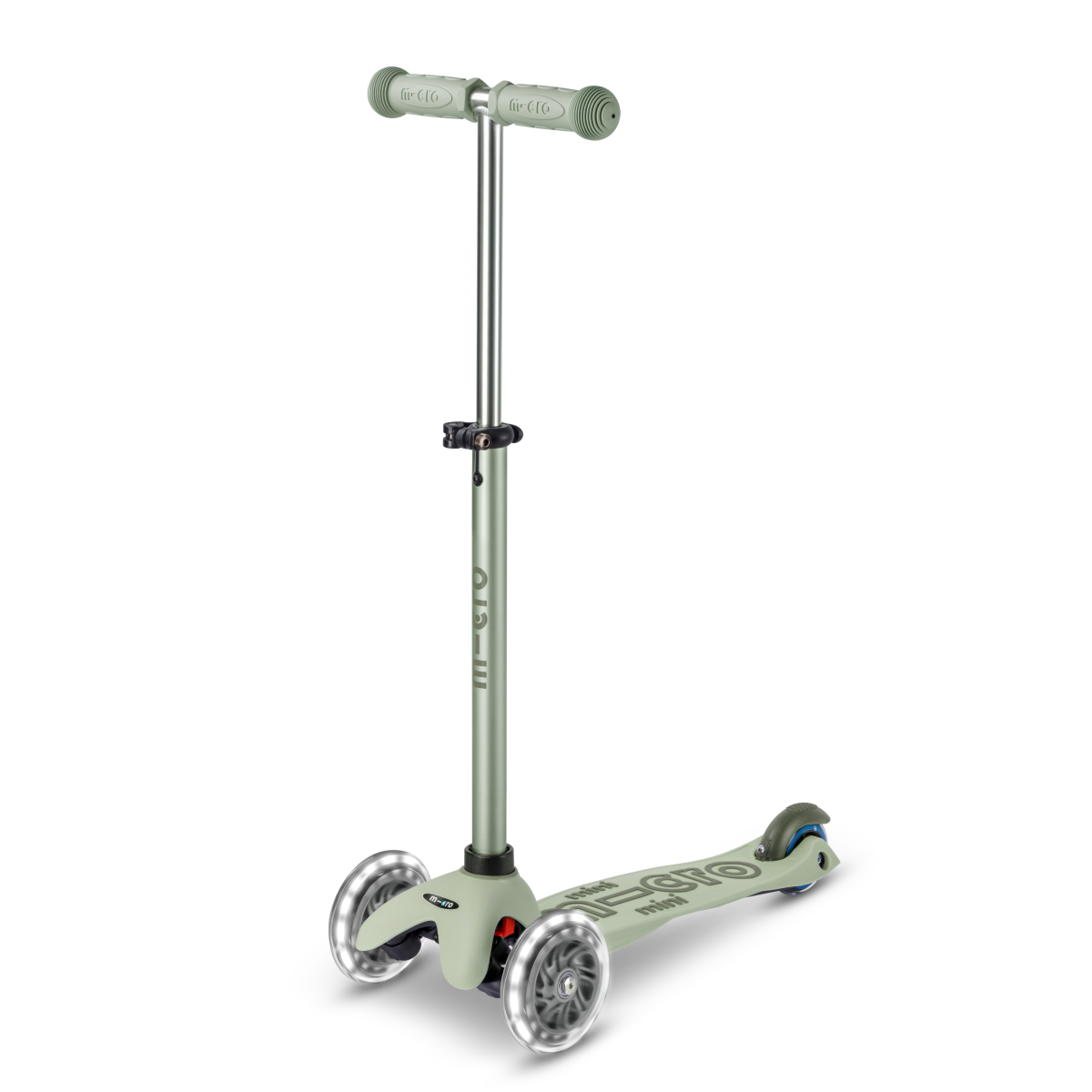 Micro Kickboard - Mini Deluxe Rock & Go LED Scooter - Olive Sage - Outdoor