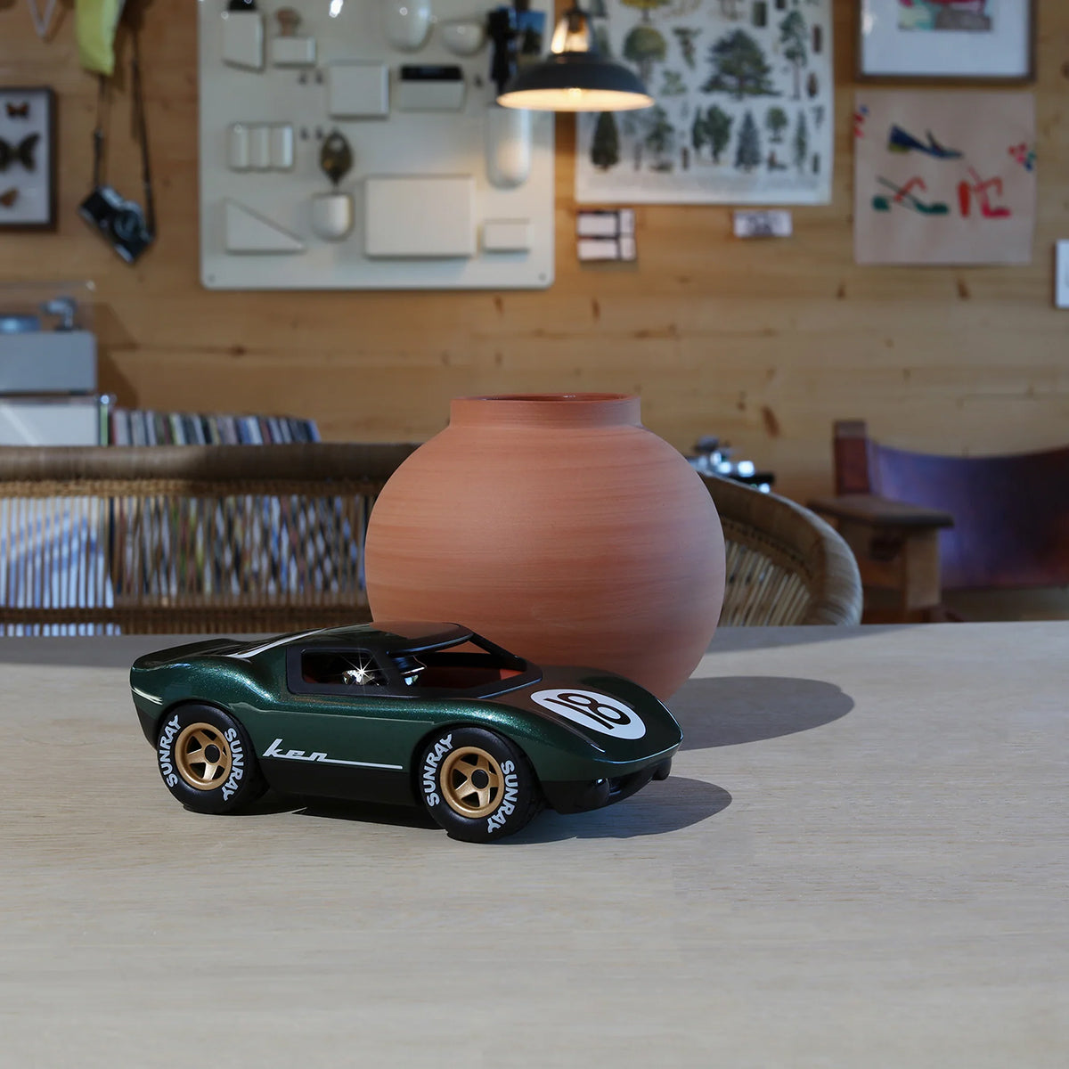 Playforever - Mini Ken Rogers Toy Car - Metallic Green - Vehicles