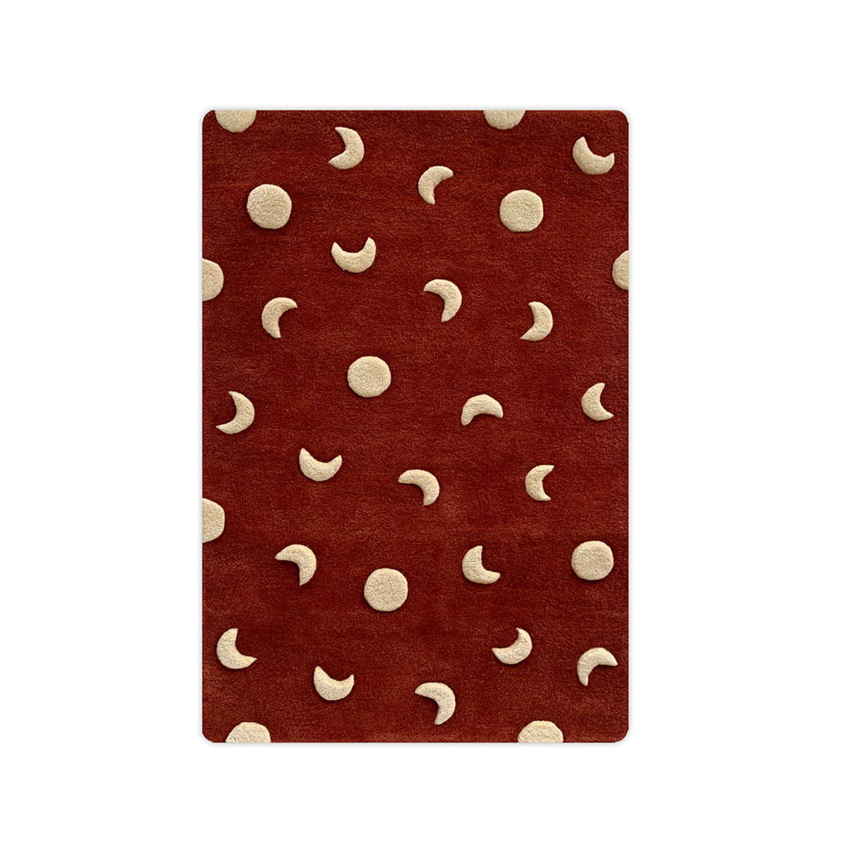 Maison Deux - Moon Rug - Brick Red & Gold - Room Decor