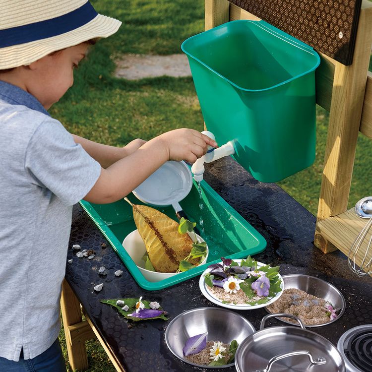 Hape - Mud Kitchen Wooden Toy Playset with Accessories - Preschool