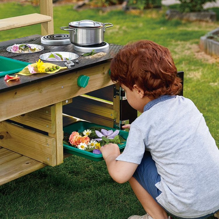 Hape - Mud Kitchen Wooden Toy Playset with Accessories - Preschool