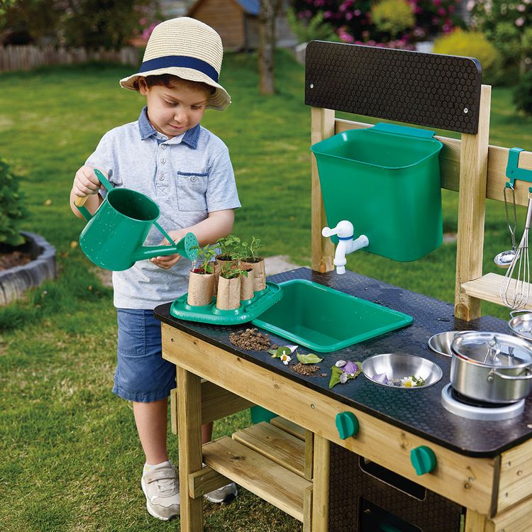 Hape - Mud Kitchen Wooden Toy Playset with Accessories - Preschool