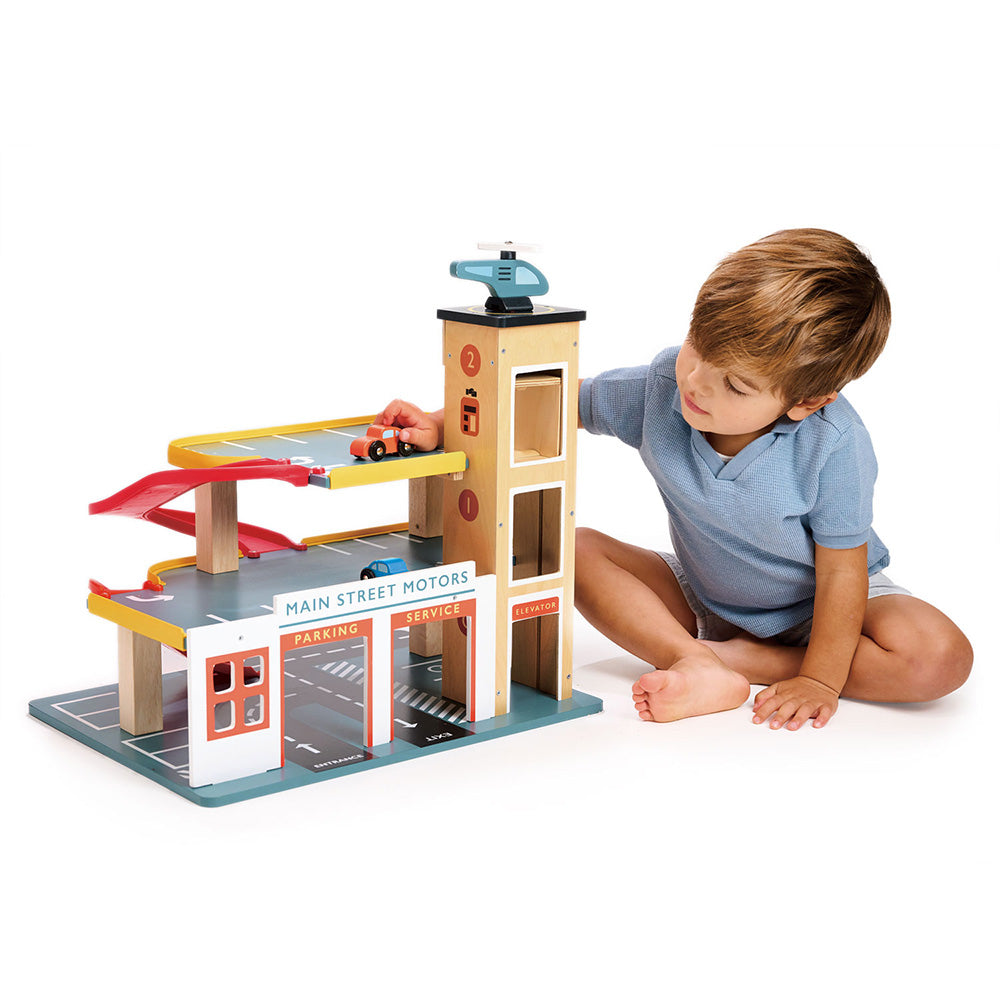 Mentari - Multi-Level Garage Playset with Lift - Preschool