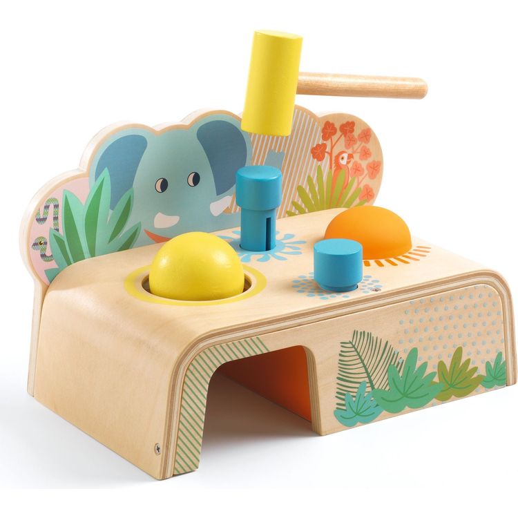 Djeco - Multi Tap Hammer Wooden Toy - Preschool