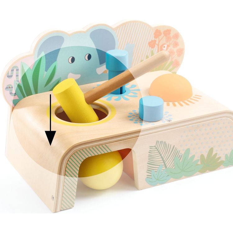 Djeco - Multi Tap Hammer Wooden Toy - Preschool