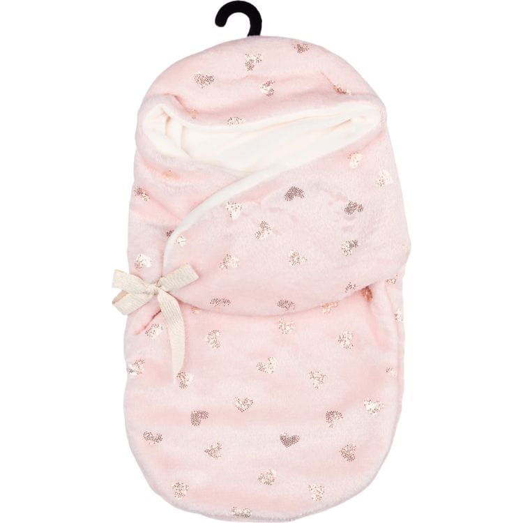 FAO Schwarz - My FAO Doll Swaddle - Pink With Gold Hearts - My FAO Doll