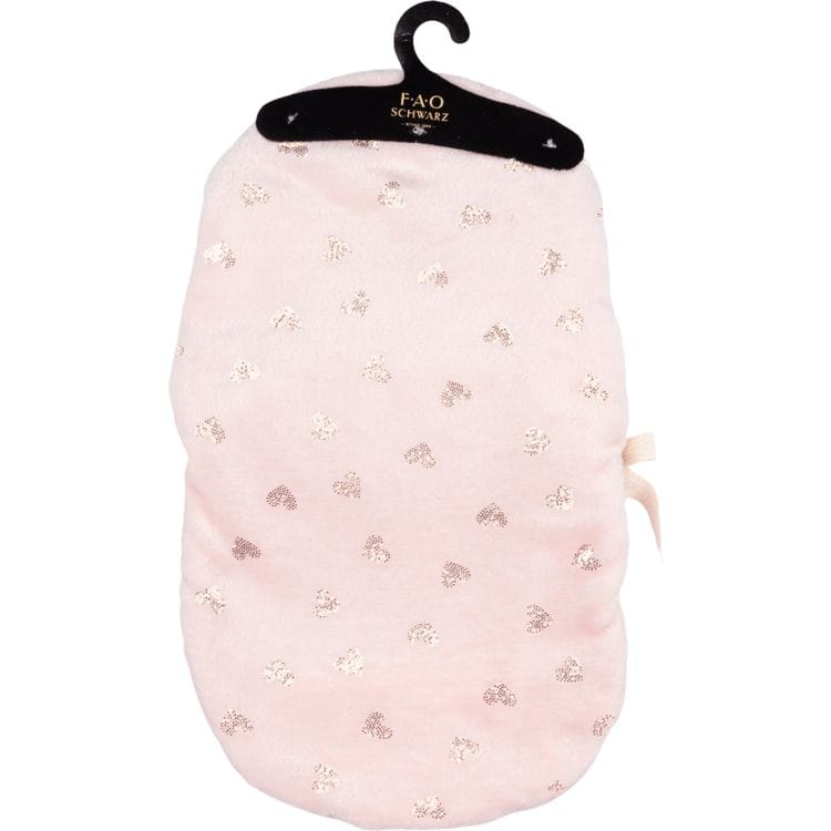 FAO Schwarz - My FAO Doll Swaddle - Pink With Gold Hearts - My FAO Doll