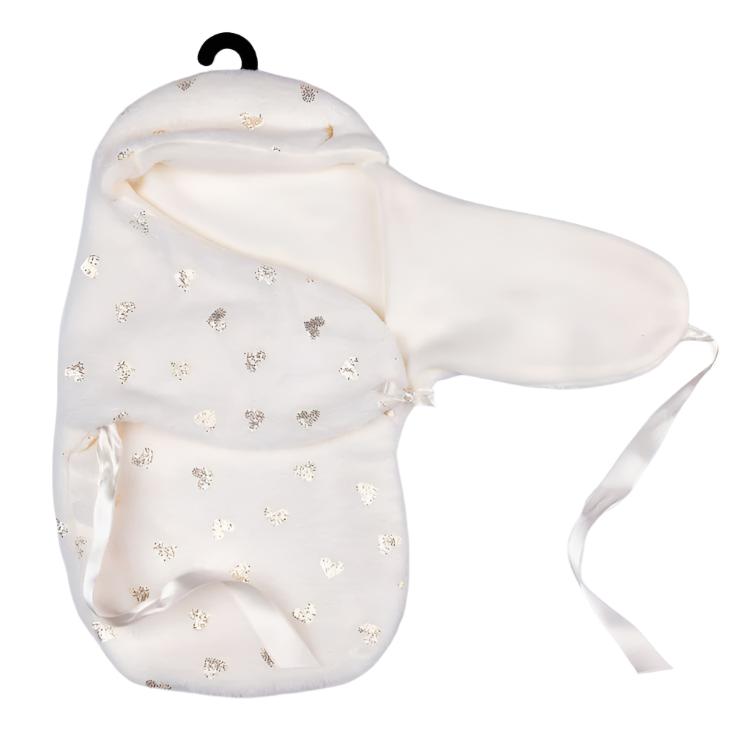 FAO Schwarz - My FAO Doll Swaddle - White With Gold Hearts - My FAO Doll