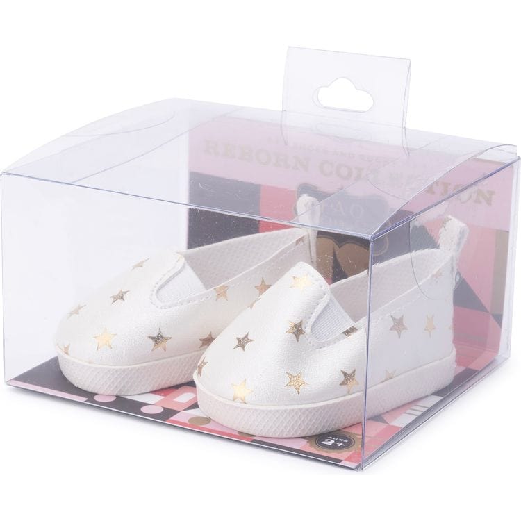 FAO Schwarz - My FAO Doll White Shoes with Gold Stars - My FAO Doll