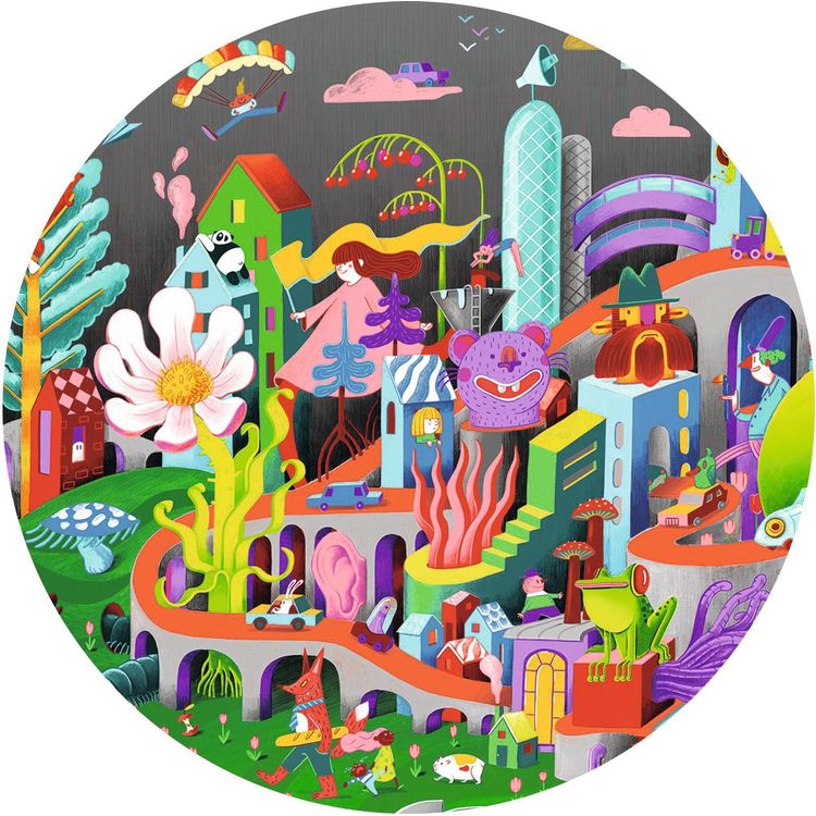 Djeco - Observation 200 Piece Puzzle - Crazy Town - Puzzles