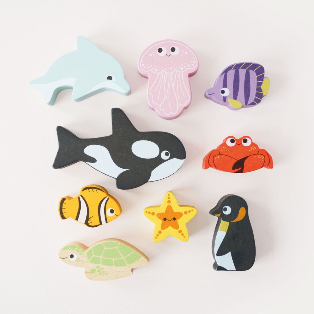Le Toy Van - Ocean Life Stacking Animals & Bag - Infants