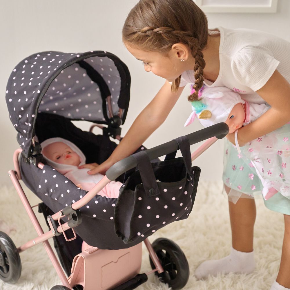 Teamson Kids - Olivia's Little World Pin Up Doll Classic Stroller with Removable Bassinet - Dolls