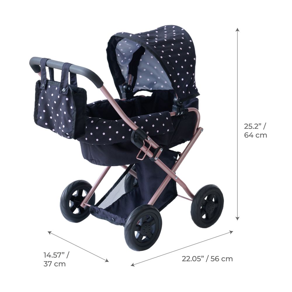 Teamson Kids - Olivia's Little World Pin Up Doll Classic Stroller with Removable Bassinet - Dolls