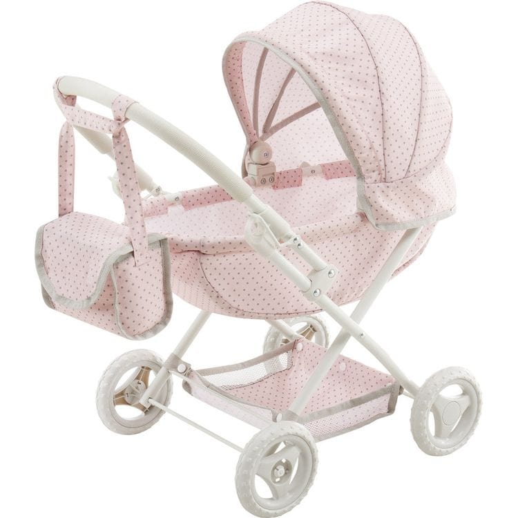 Teamson Kids - Olivia's Little World Polka Dot Princess Baby Doll Pram Stroller - Dolls