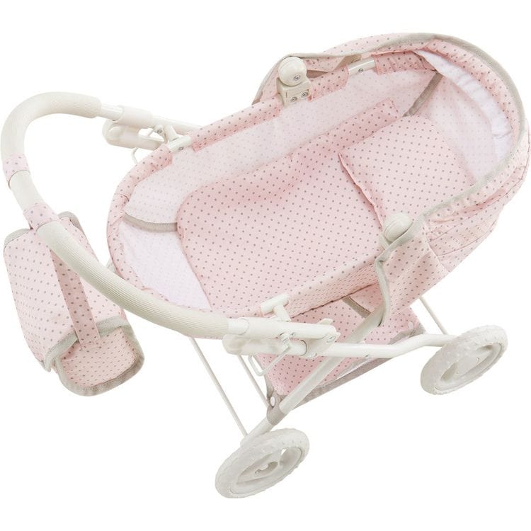 Teamson Kids - Olivia's Little World Polka Dot Princess Baby Doll Pram Stroller - Dolls