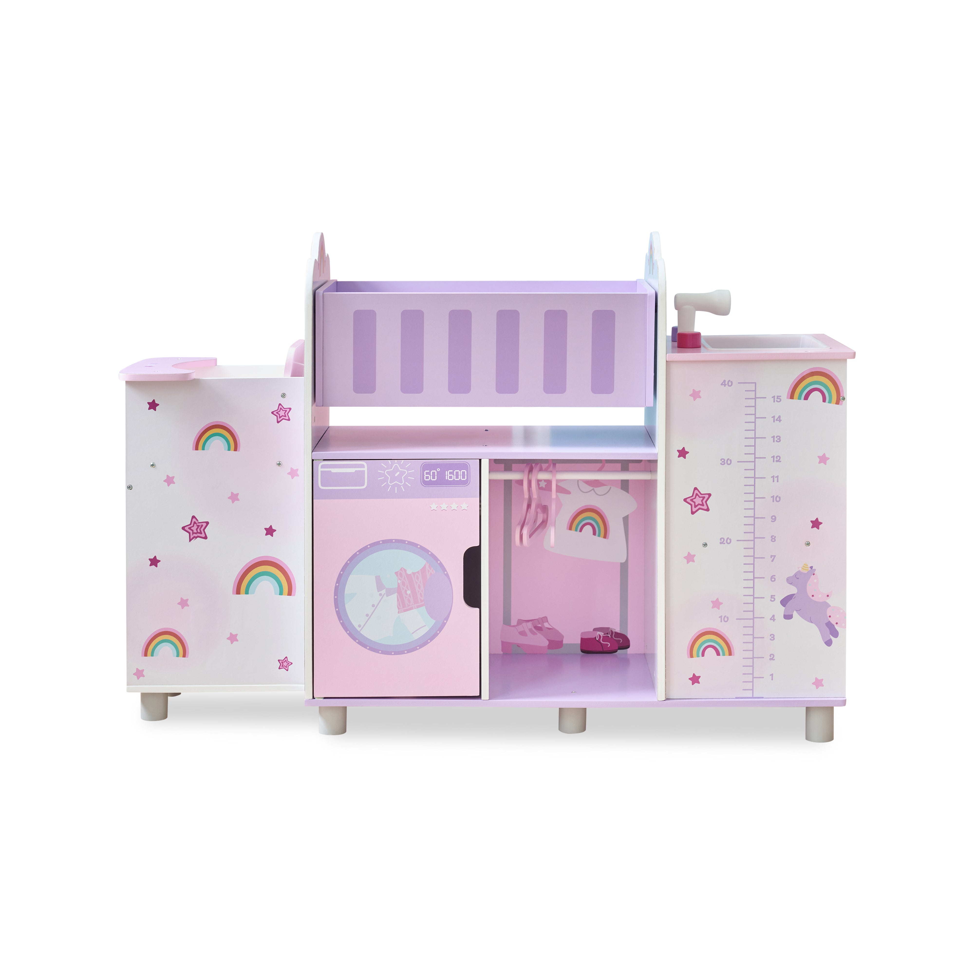 Teamson Kids - Olivia's Little World Wood Doll Nursery with Cradle, Sink & Closet - Dolls