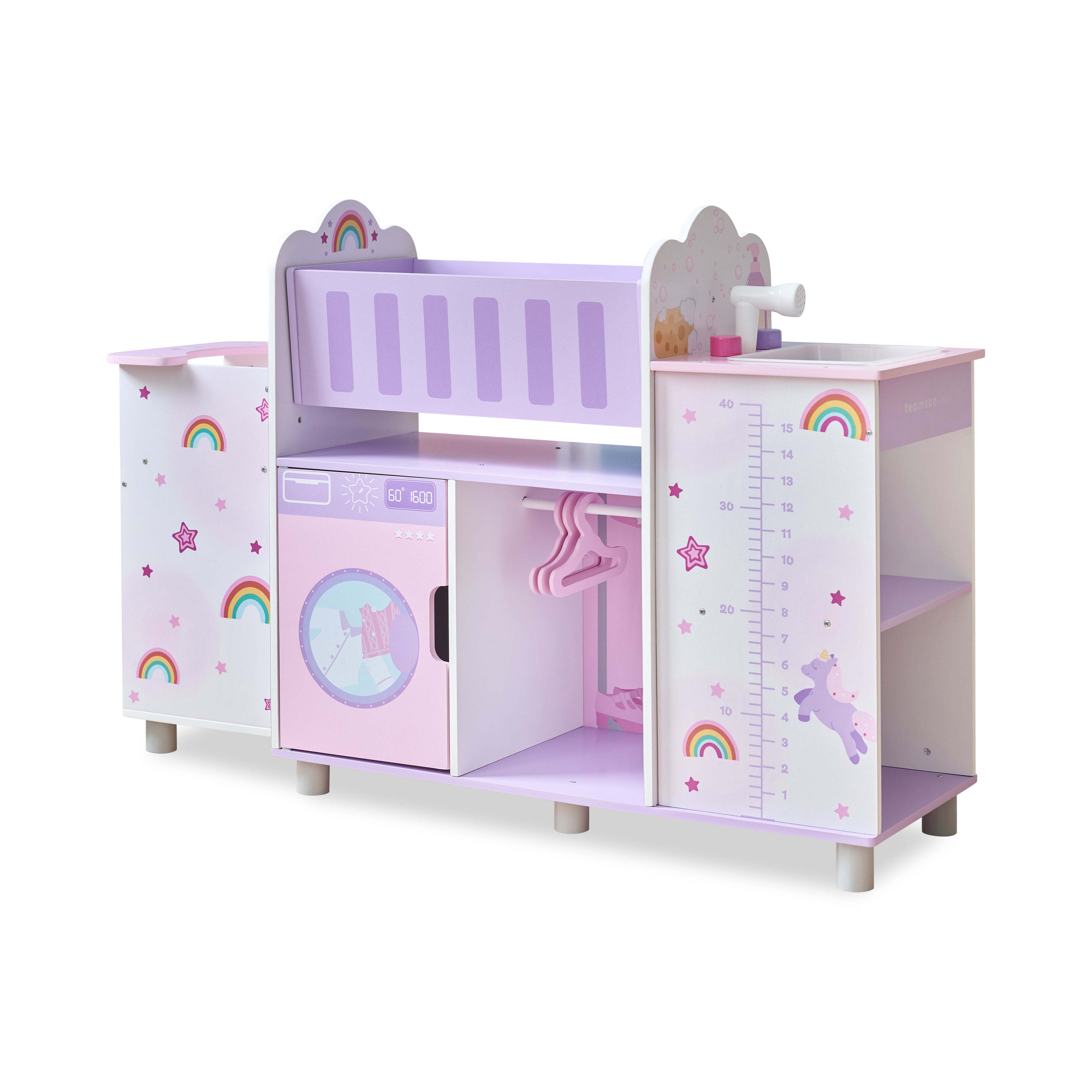 Teamson Kids - Olivia's Little World Wood Doll Nursery with Cradle, Sink & Closet - Dolls