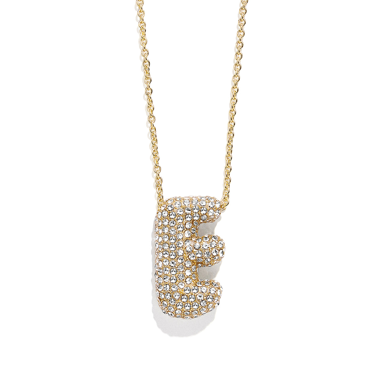 Minibar by BaubleBar - Pave Bubble Initial Necklace - E - Trend Accessories