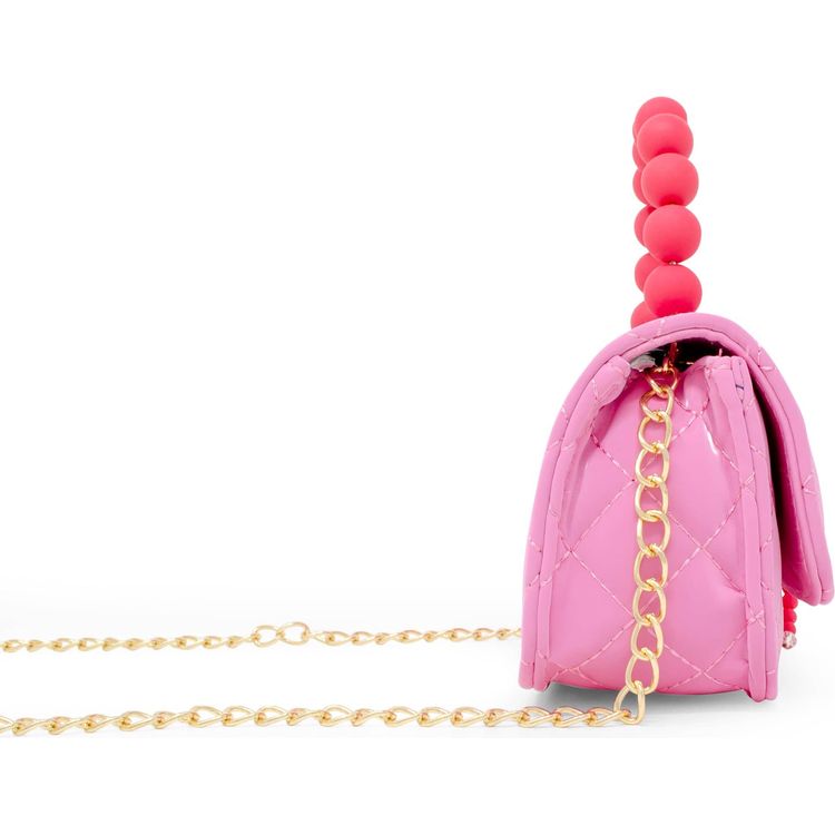 Zomi Gem - Pearl Handle Message Charm Handbag - Hot Pink - Trend Accessories