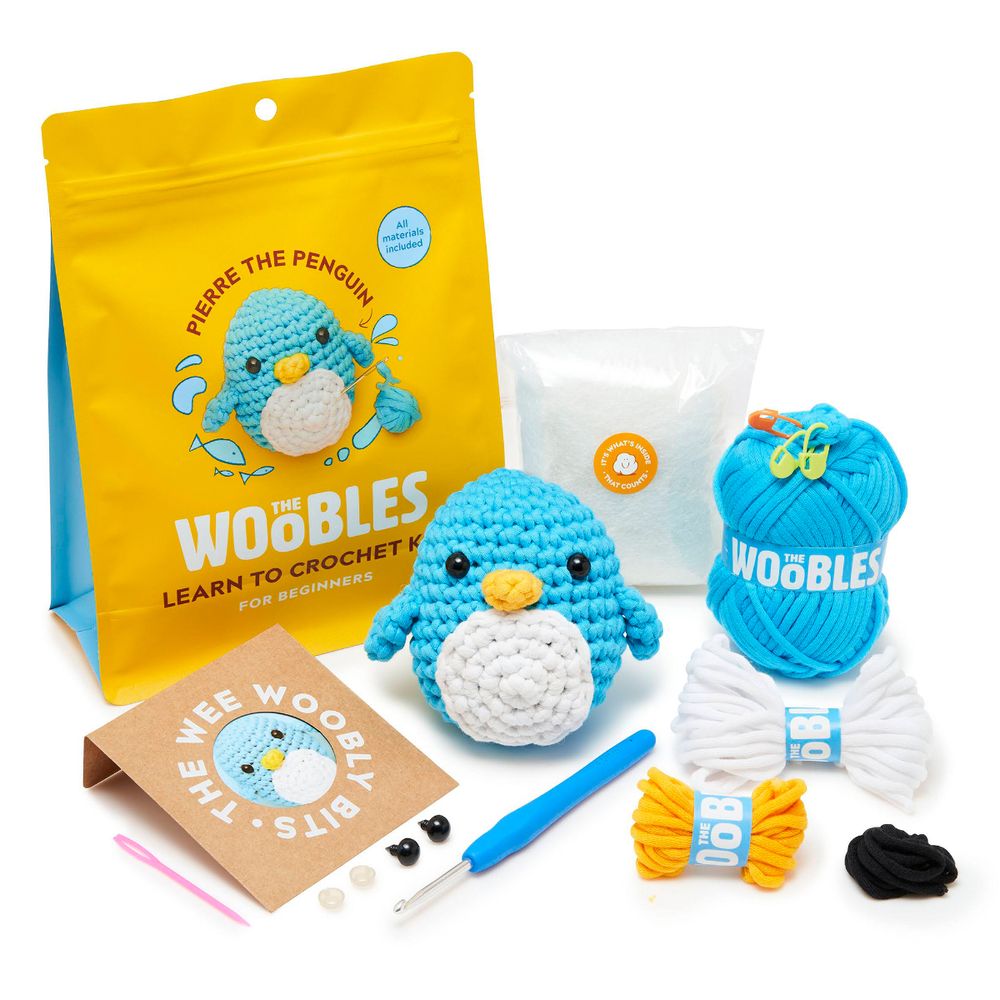 The Woobles - Pierre the Penguin Learn to Crochet Kit - Creativity