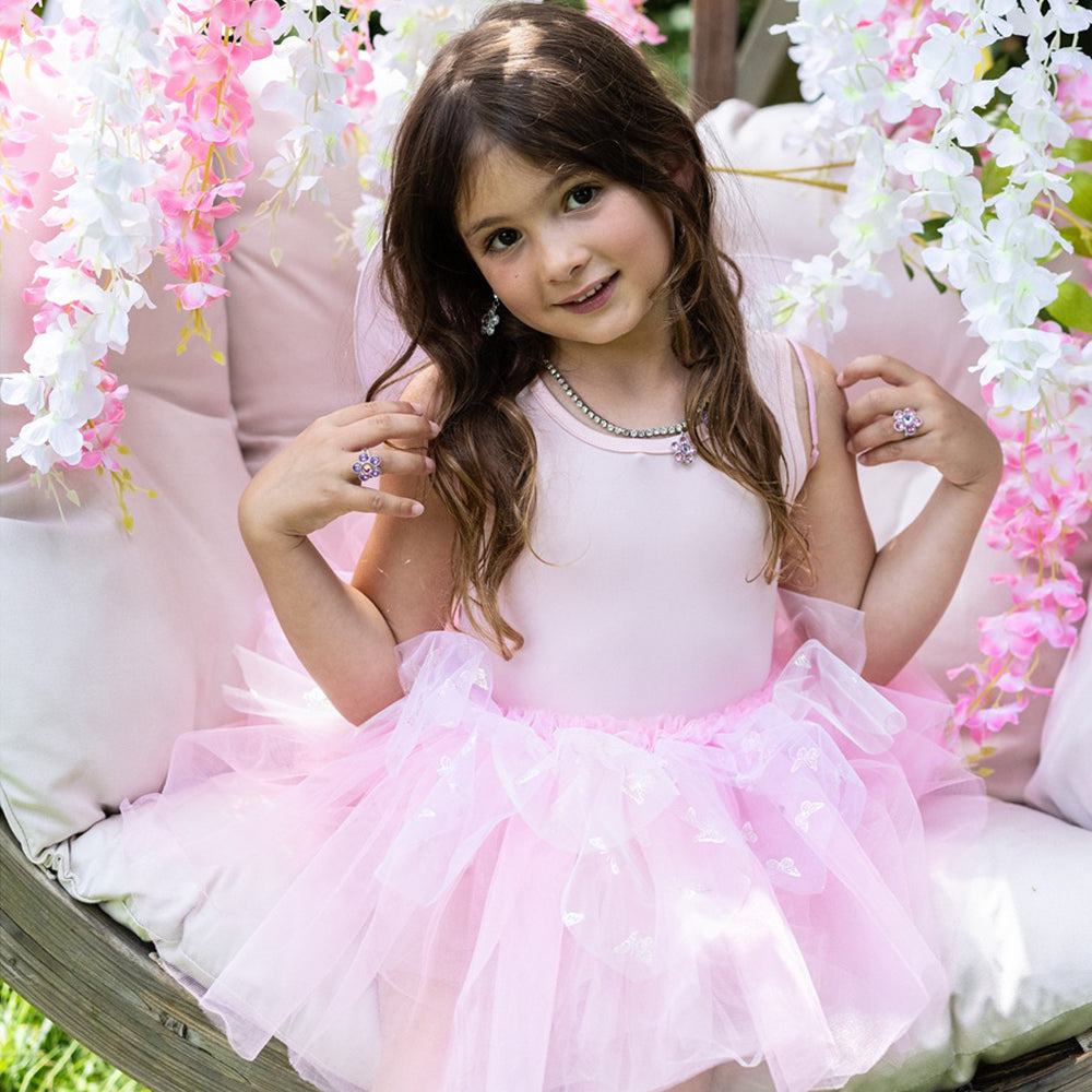 Great Pretenders - Pink Flutter Butterfly Skirt, Wings, & Wand - Size 4-6 Years - Dress up