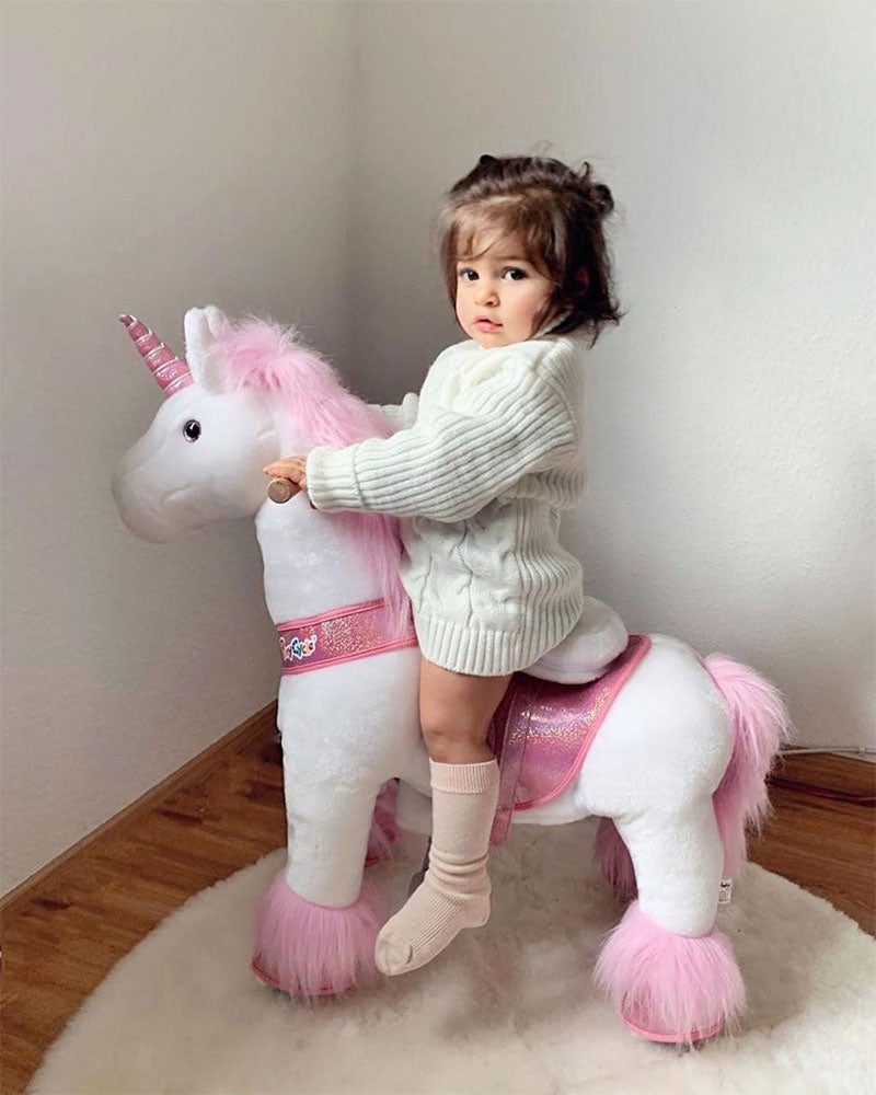 PonyCycle, Inc. - Pink Model U Ride-On Unicorn - 3-4 Years - Plush