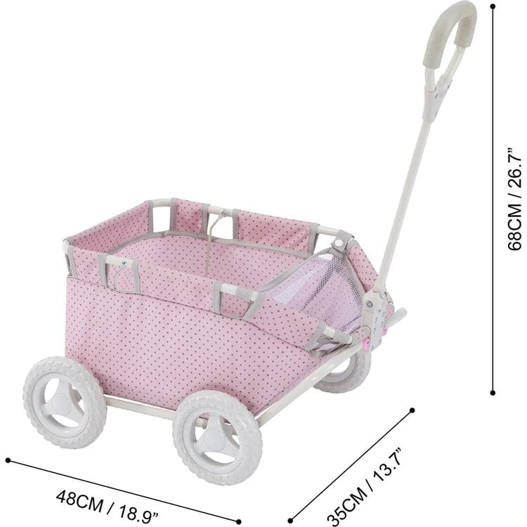 Teamson Kids - Polka Dots Princess Baby Doll Wagon - Dolls