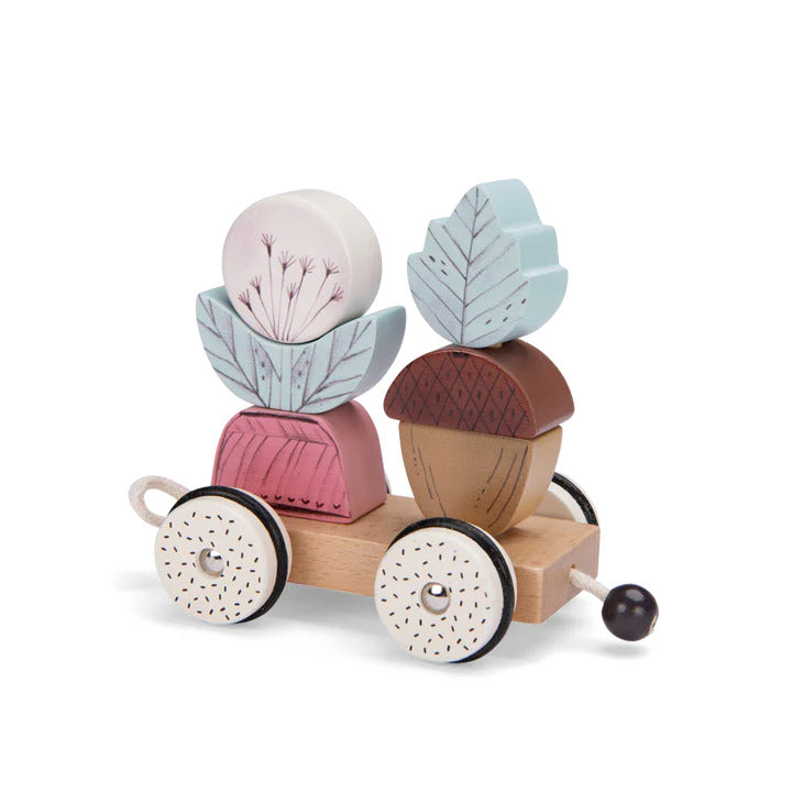Moulin Roty - Pull Along Activity Train - "After The Rain" Collection - Infants