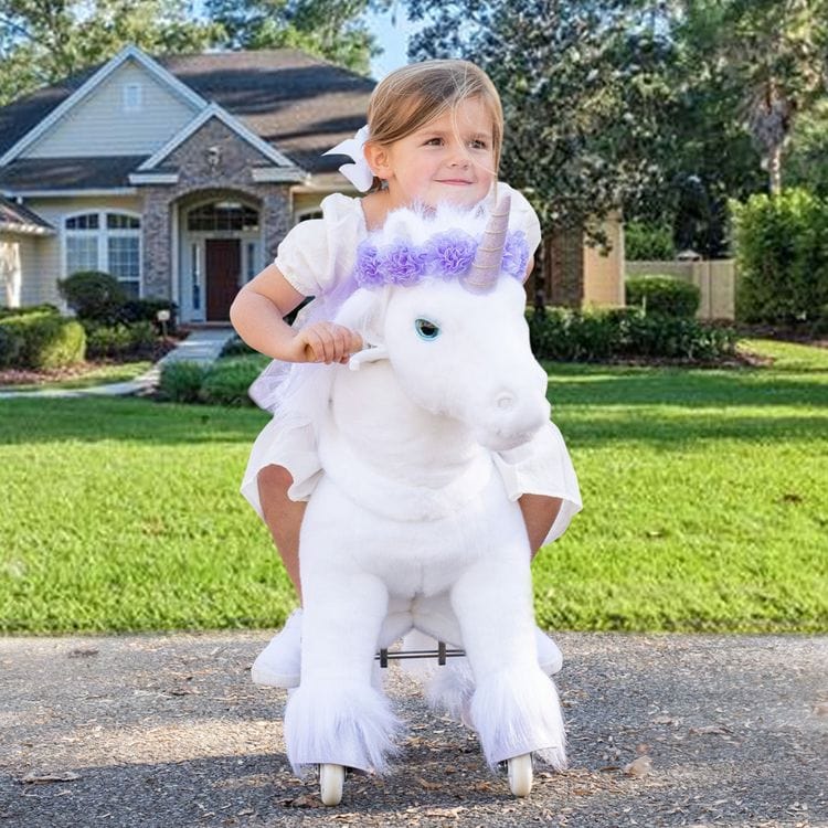 PonyCycle, Inc. - Purple Model X Ride-On Unicorn - 4-7 Years - Outdoor