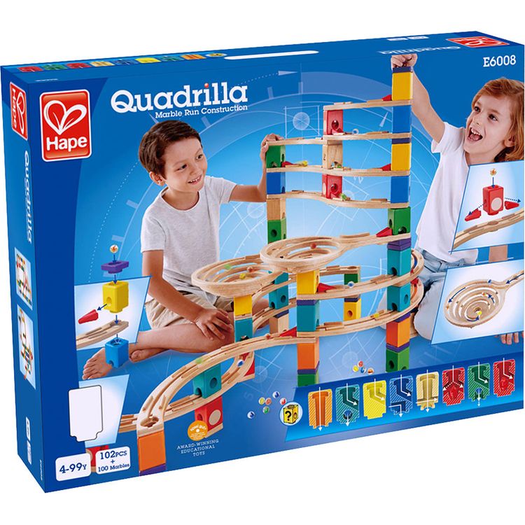 Hape - Quadrilla Cyclone Wooden Marble Run Blocks - STEM