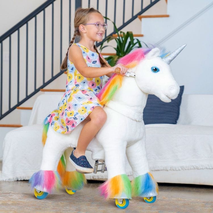 PonyCycle, Inc. - Rainbow Model X Ride-On Unicorn - 3-4 Years - Preschool