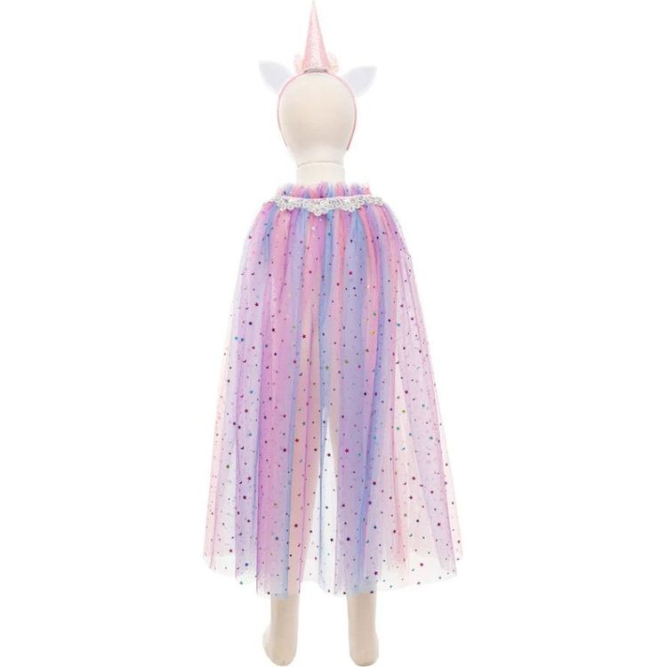 Great Pretenders - Rainbow Unicorn Cape & Headband - Size 4-6 Years - Dress up
