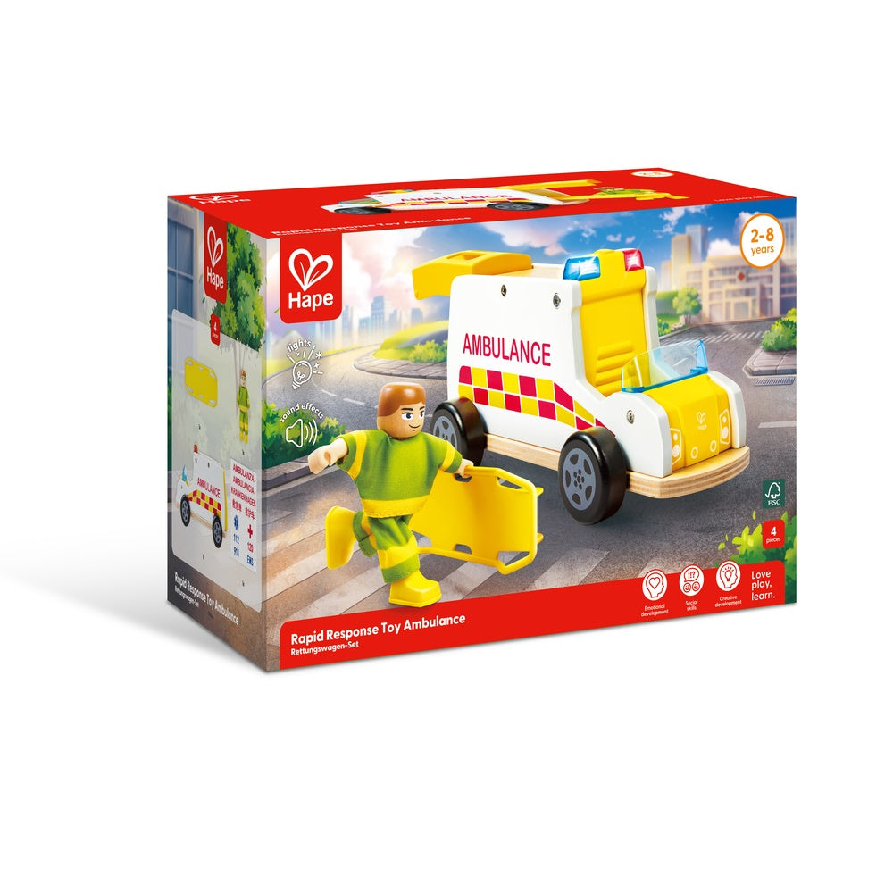 Hape - Rapid Response Toy Ambulance - Preschool
