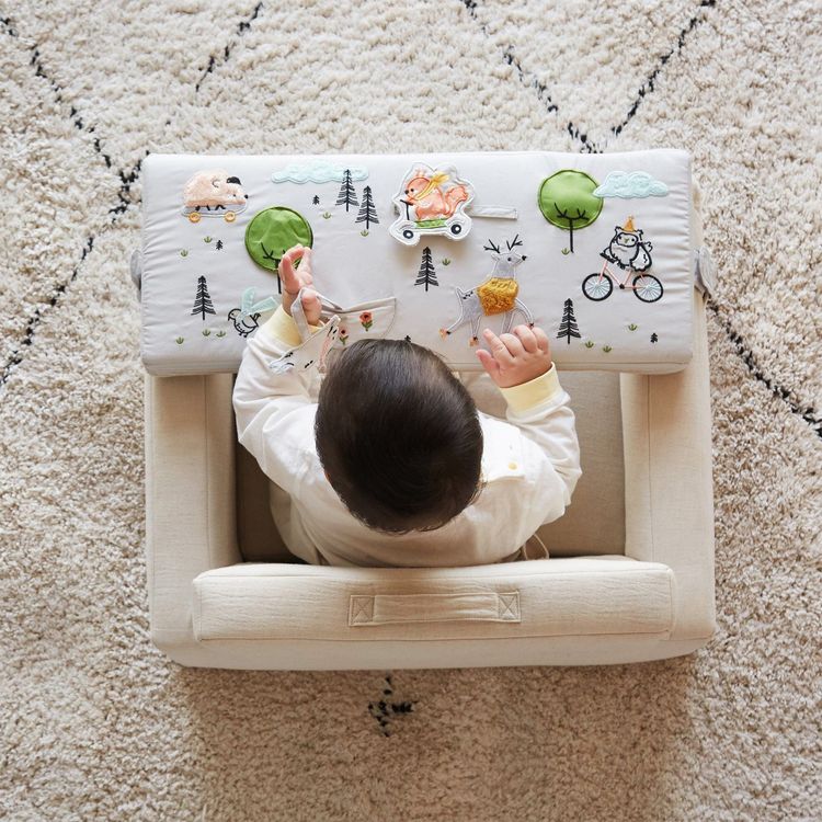 Wonder & Wise - Rolling Along Square Interactive Chair - Neutral - Room Decor