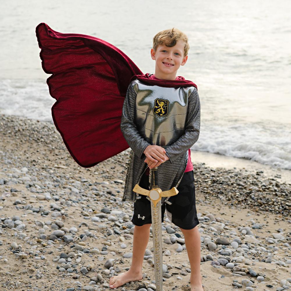 Great Pretenders - Silver Knight Costume with Cape - Size 5-6 Years - Dress up