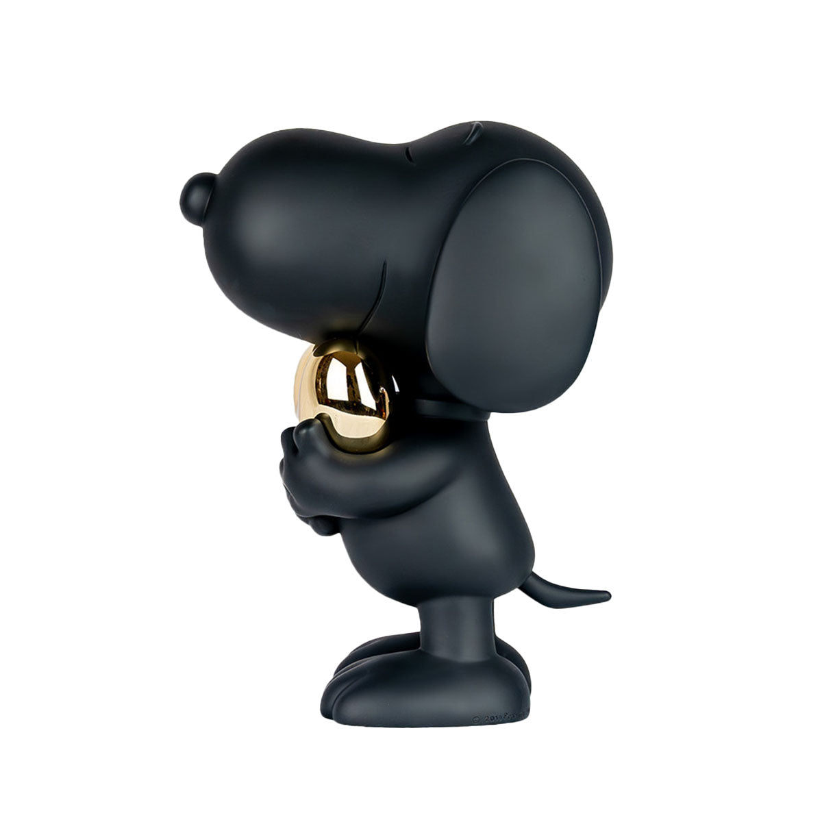 Leblon Delienne - Snoopy Matte Black Figure with Chrome Gold Heart - 21.6" - Collectibles