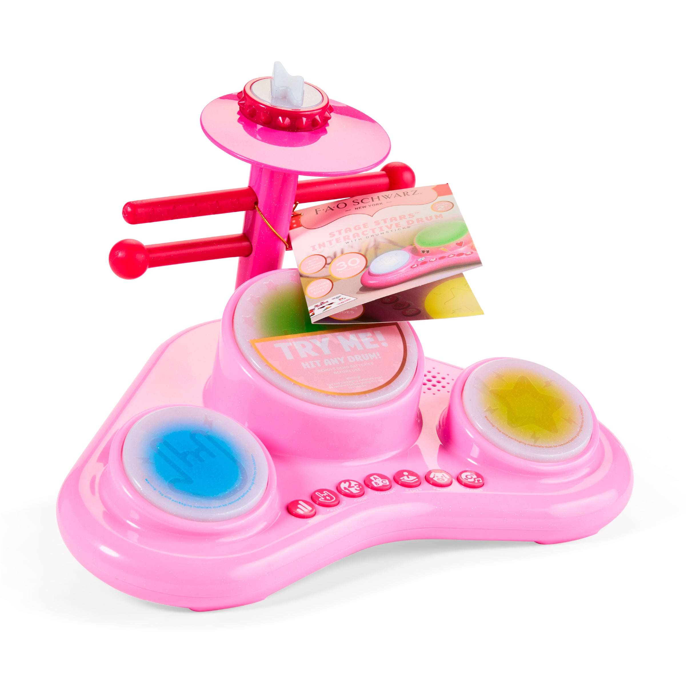 FAO Schwarz - Stage Stars Interactive Drum with Drumsticks - Music
