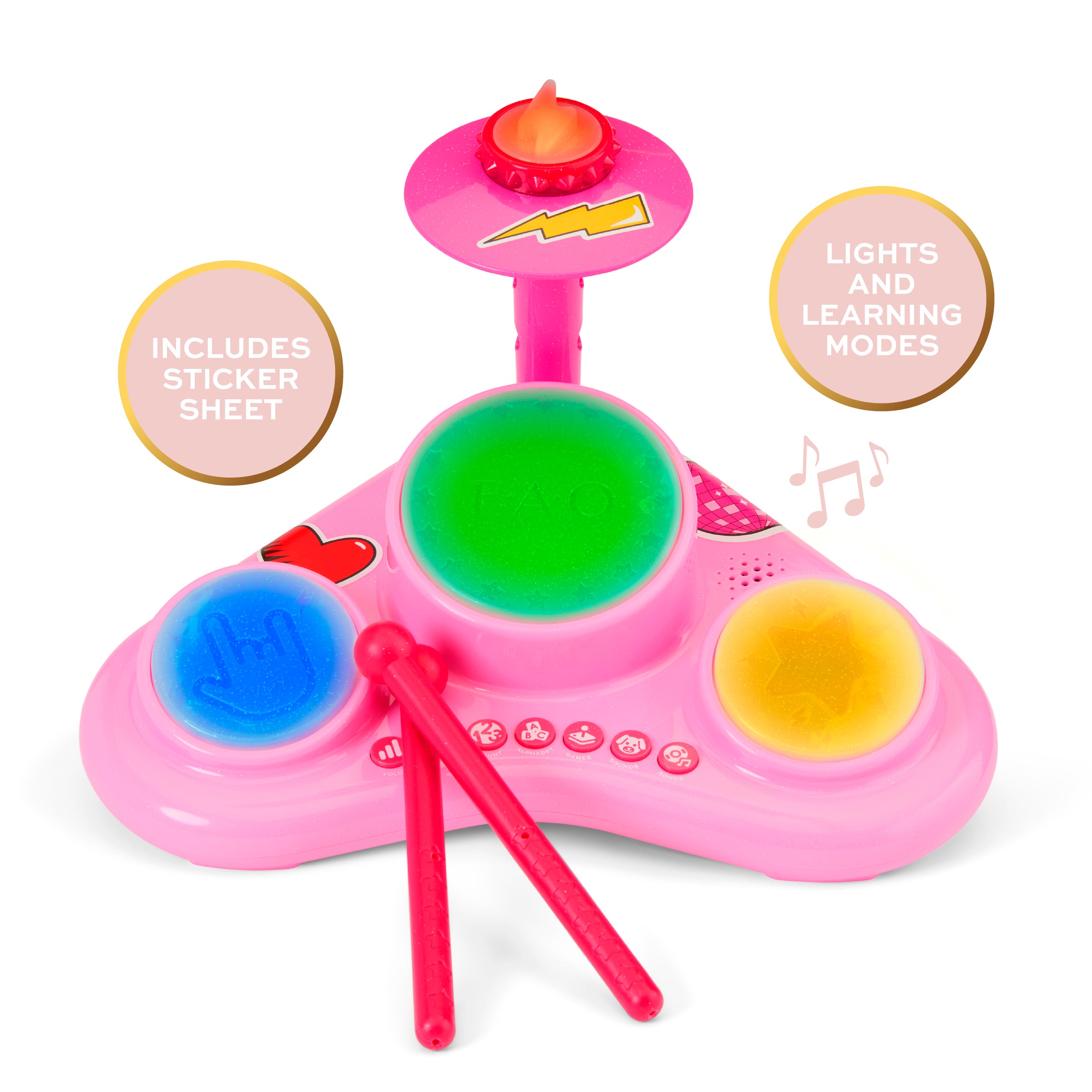 FAO Schwarz - Stage Stars Interactive Drum with Drumsticks - Music