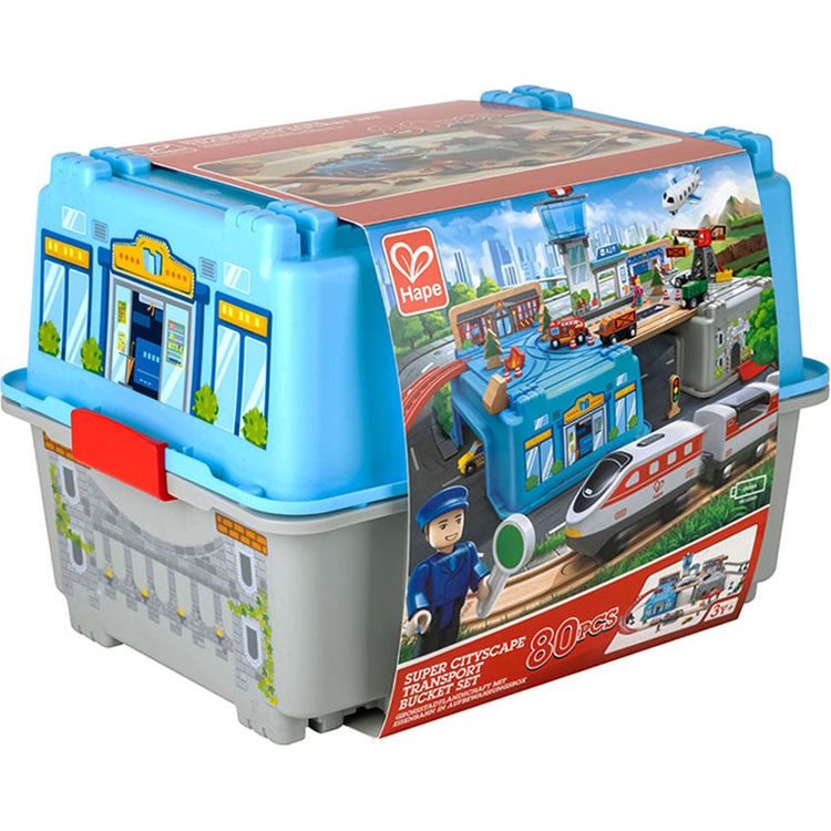 Hape - Super Cityscape Transport Bucket Set - Preschool