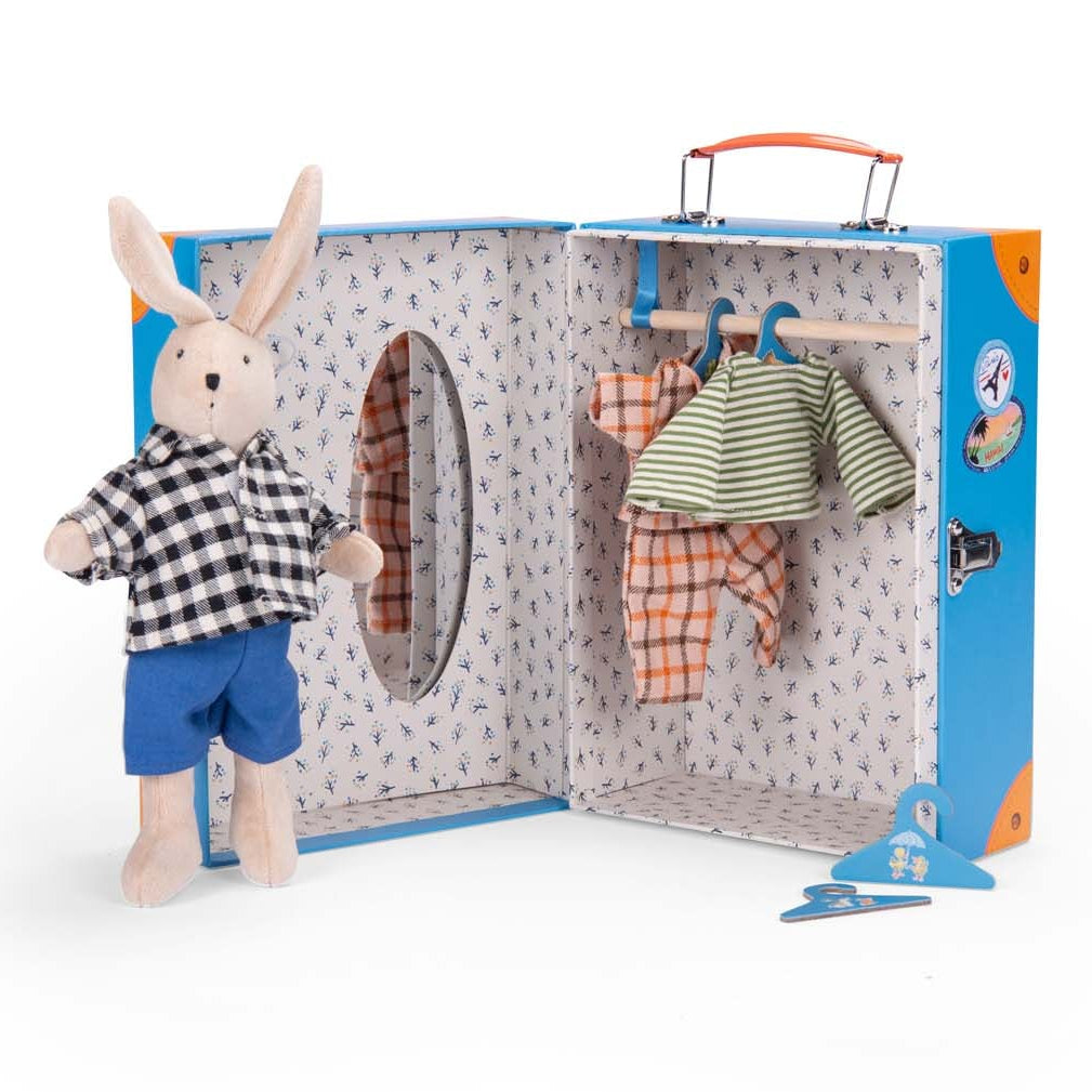 Moulin Roty - Sylvain Little Wardrobe Suitcase - The Big Family - Dolls