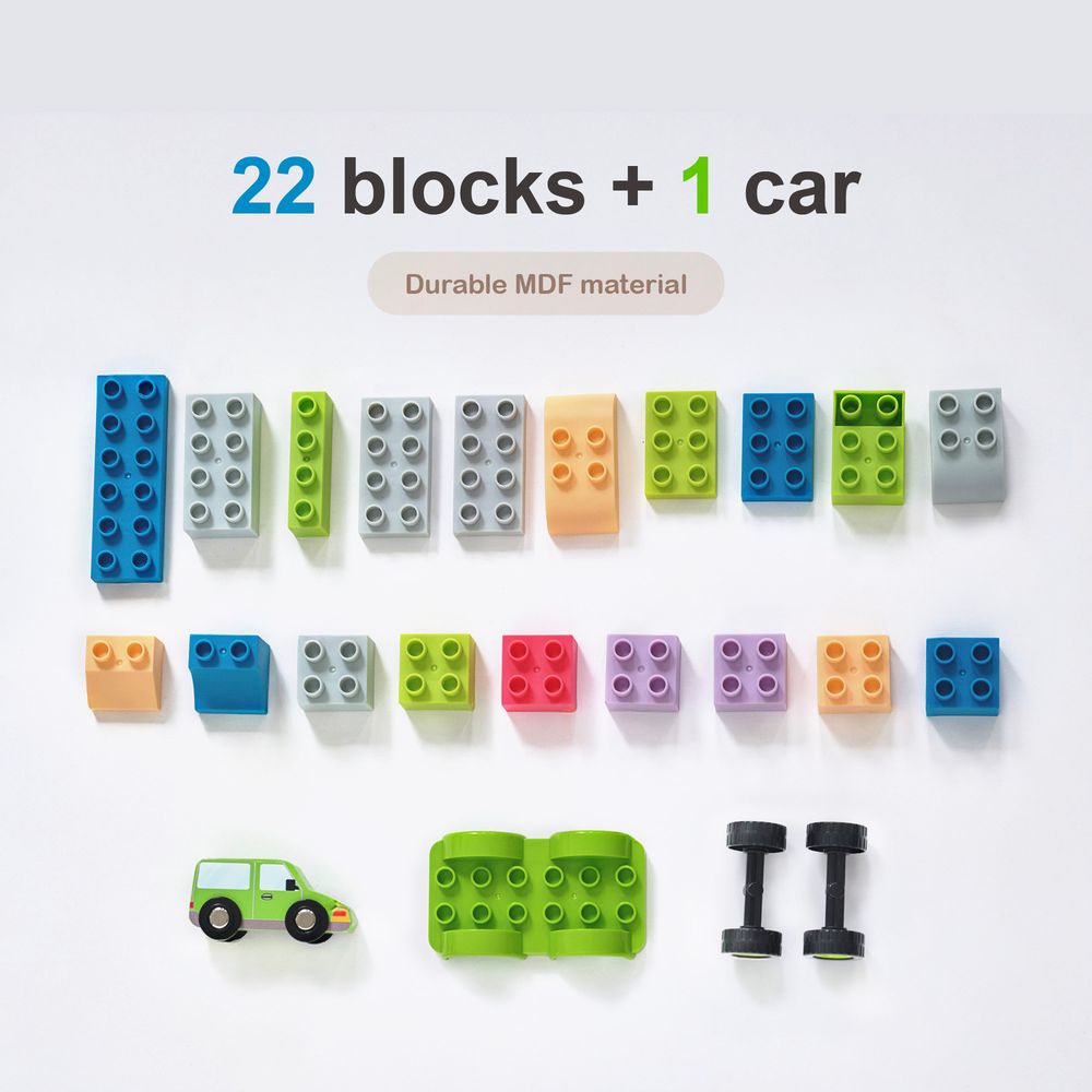 Jungle Giraffe 2-in-1 Wooden Activity Table + 23 Accessories & 1 Car