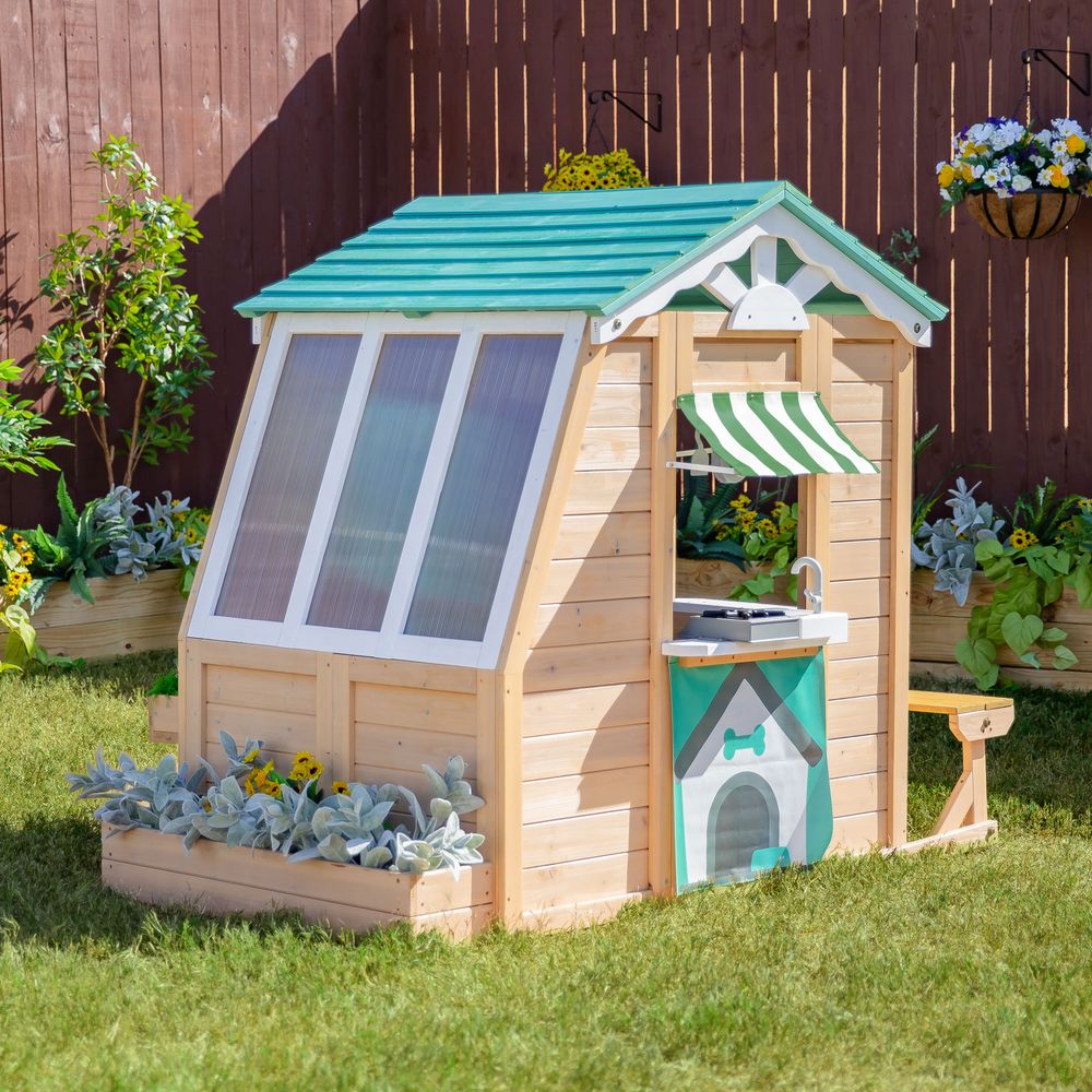Gardenia Wooden Playhouse with Large Window & Kitchen